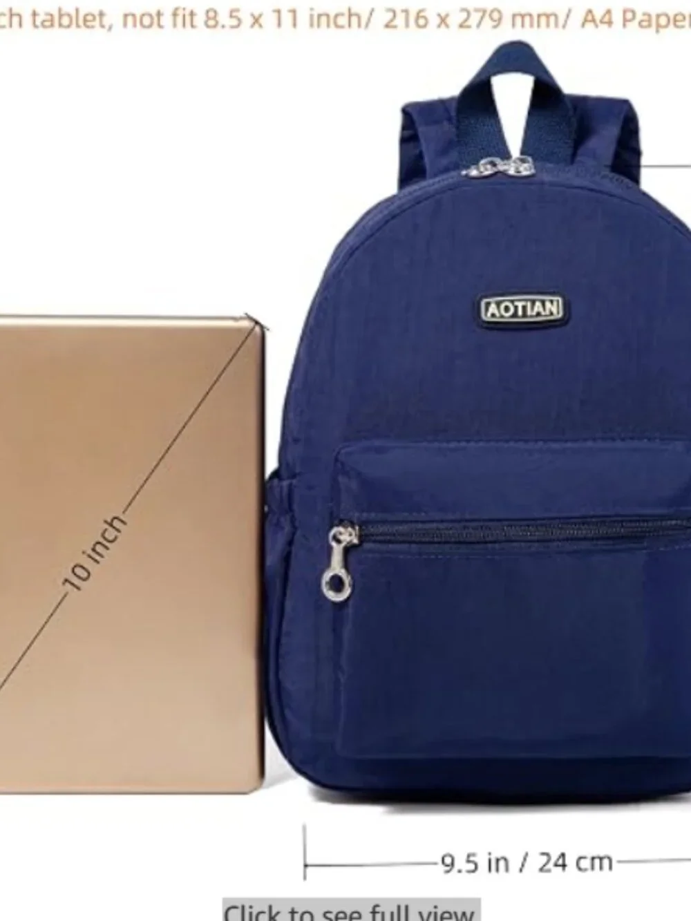 Mini Nylon Lightweight Backpack Durable Travel Hiking Blue Casual